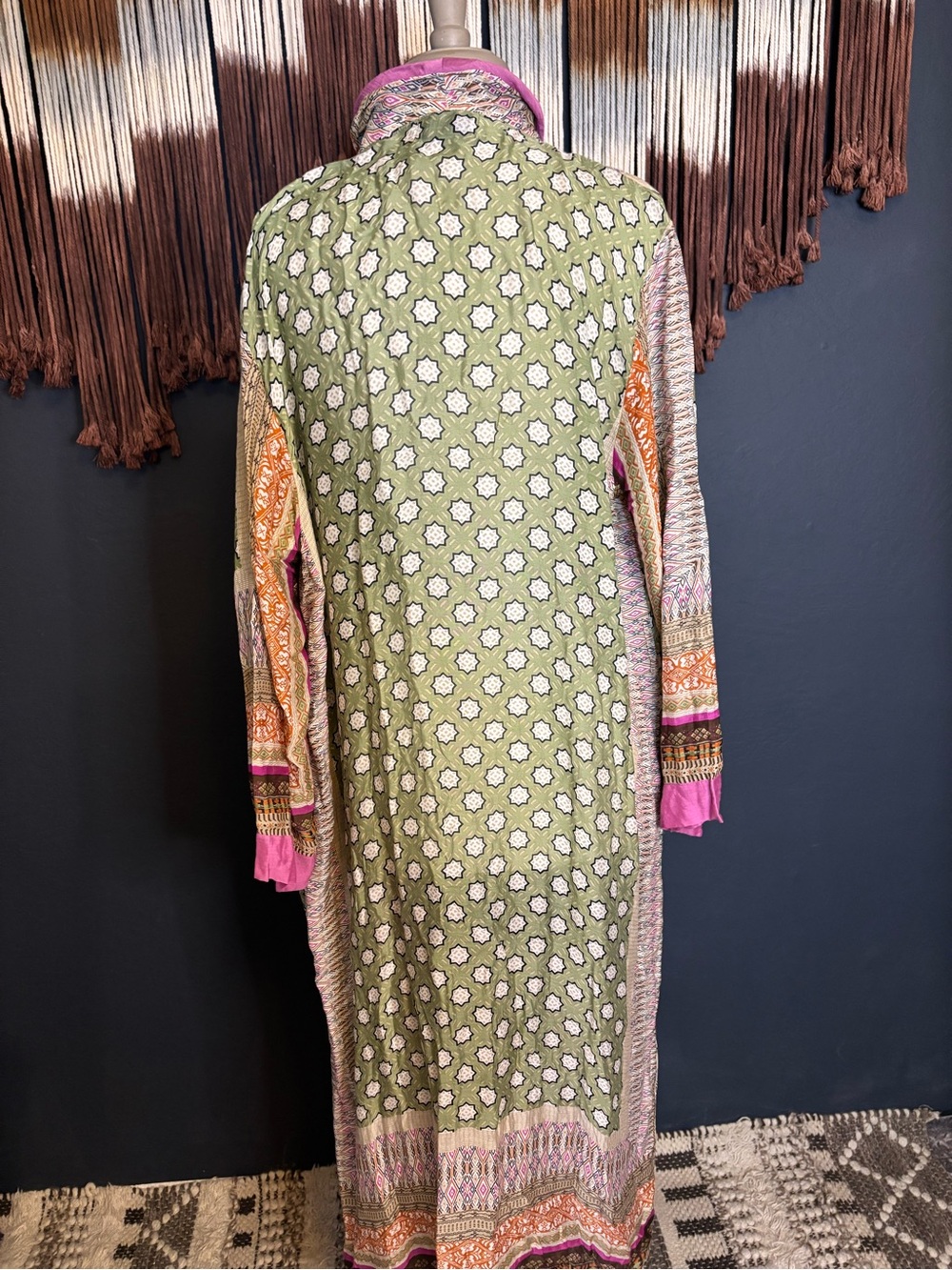 One Hundred Stars Long Open-Front Kimono Cardigan with Pockets - Picture 6 of 9